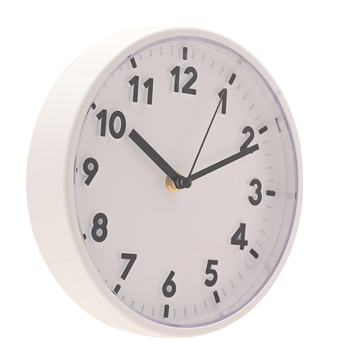 Analogue Wall Clock with 3D Numbers 20cm - White & Black