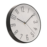 Analogue Wall Clock with 3D Numbers 30cm - Black & White