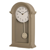 Arched Pendulum Wall Clock with Arabic Numerals - Beige