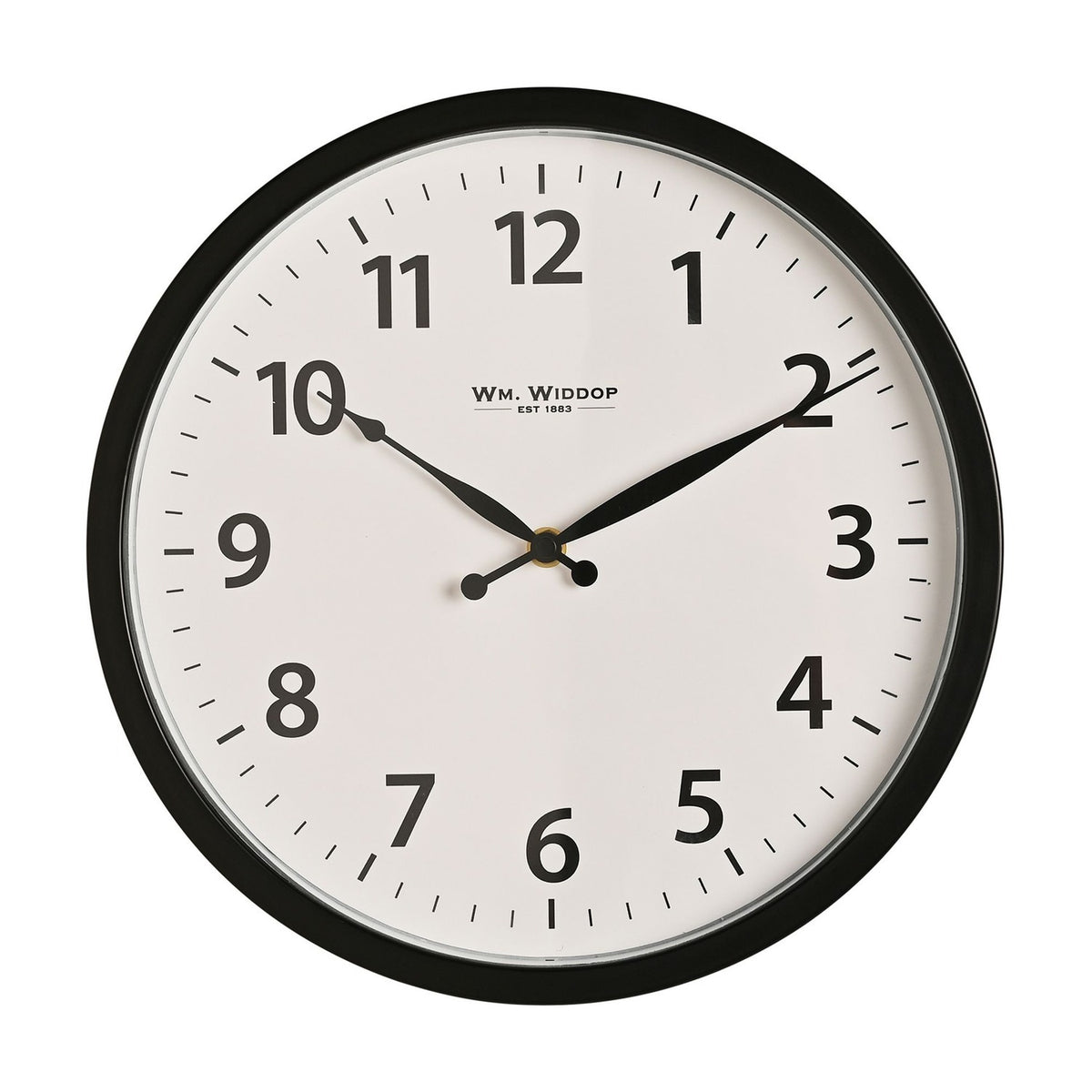 Round Arabic Numeral Radio Controlled Wall Clock - Black & White