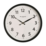 Round Arabic Numeral Radio Controlled Wall Clock - Black & White