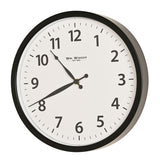 Round Arabic Numeral Radio Controlled Wall Clock - Black & White