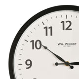 Round Arabic Numeral Radio Controlled Wall Clock - Black & White