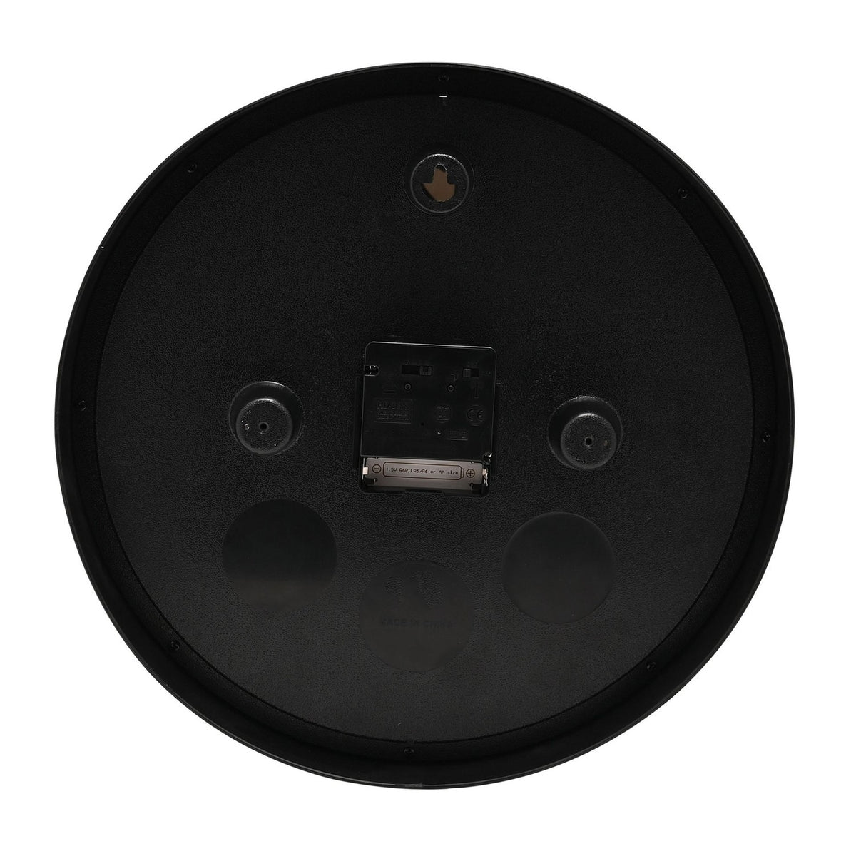 Round Arabic Numeral Radio Controlled Wall Clock - Black & White
