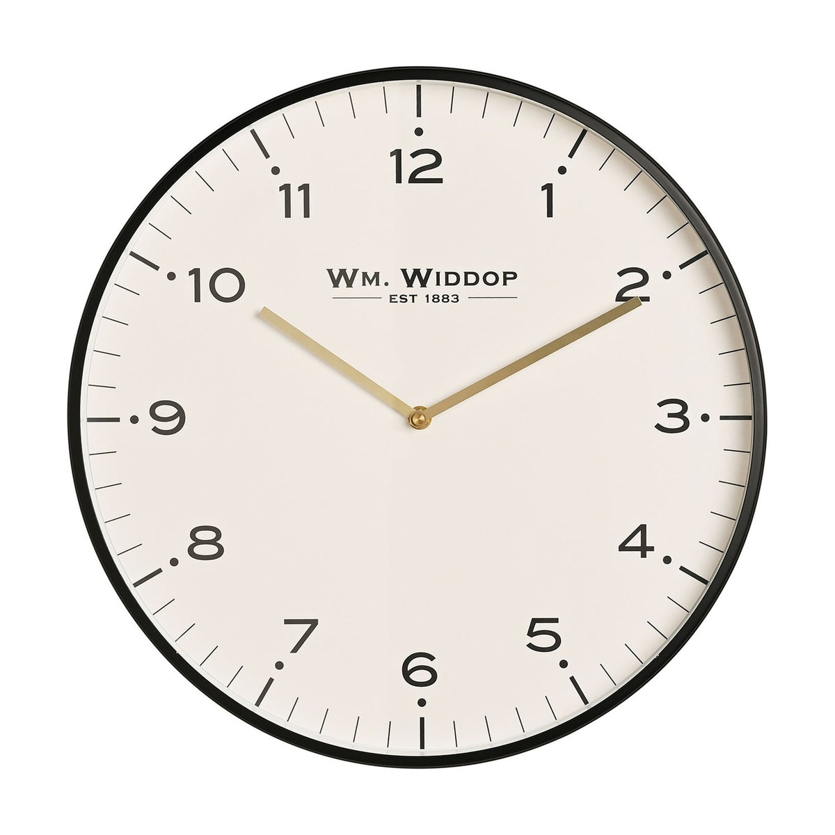 Round Ribbed Finish Metal Wall Clock - White & Black