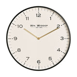 Round Ribbed Finish Metal Wall Clock - White & Black