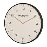 Round Ribbed Finish Metal Wall Clock - White & Black
