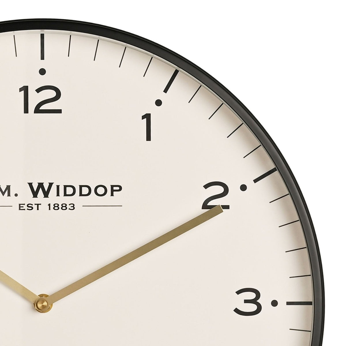 Round Ribbed Finish Metal Wall Clock - White & Black