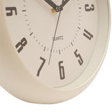 Modern Round Wall Clock with Bold Numerals 25.5cm - Cream