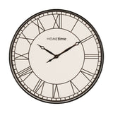 Round Roman Dial Quartz Wall Clock, 50.5cm, with bold black numerals, diamond-tipped hands, and a glossy black case on a white face, shown against a plain white background.