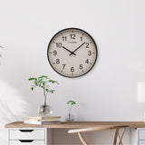Round Quartz Wall Clock with Arabic Numerals - Black & White
