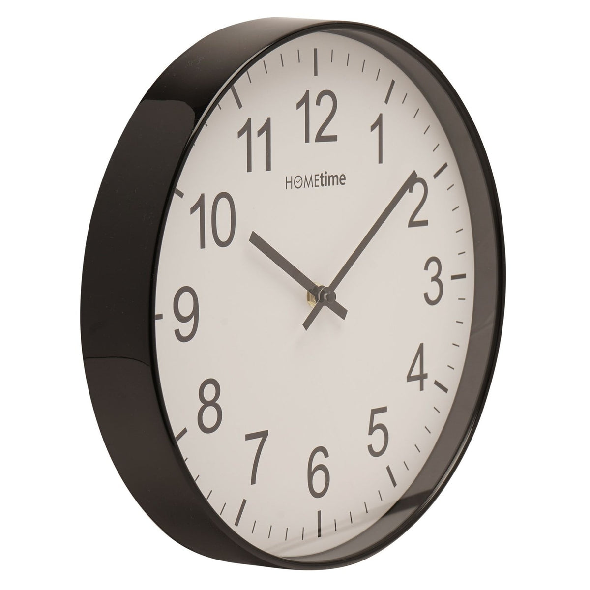 Round Quartz Wall Clock with Arabic Numerals - Black & White