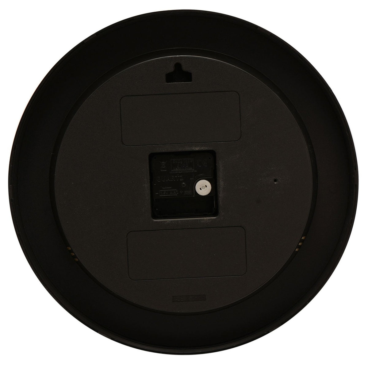 Round Quartz Wall Clock with Arabic Numerals - Black & White