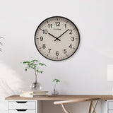 Round Quartz Wall Clock with Arabic Numerals - Black & White