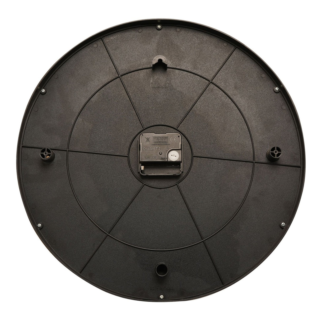 Round Open Roman Numeral Mirror Wall Clock 38cm - Black