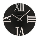 Round Wall Clock with Raised Roman Numerals 31.5cm - Black