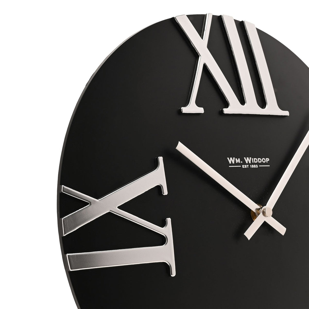 Round Wall Clock with Raised Roman Numerals 31.5cm - Black