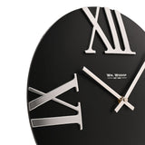 Round Wall Clock with Raised Roman Numerals 31.5cm - Black