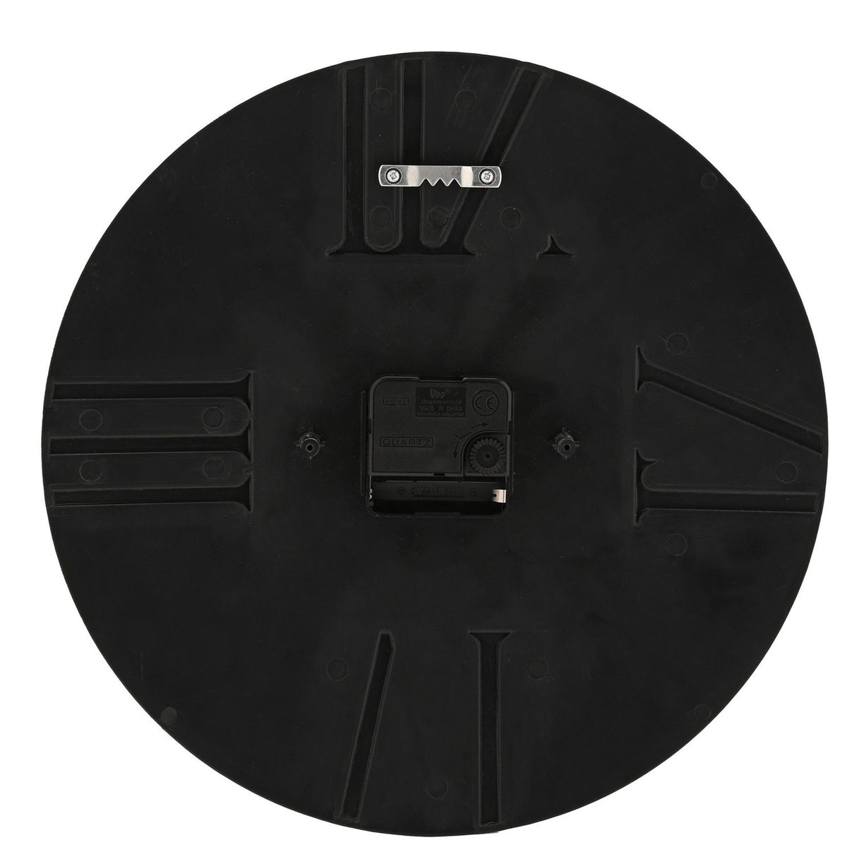 Round Wall Clock with Raised Roman Numerals 31.5cm - Black