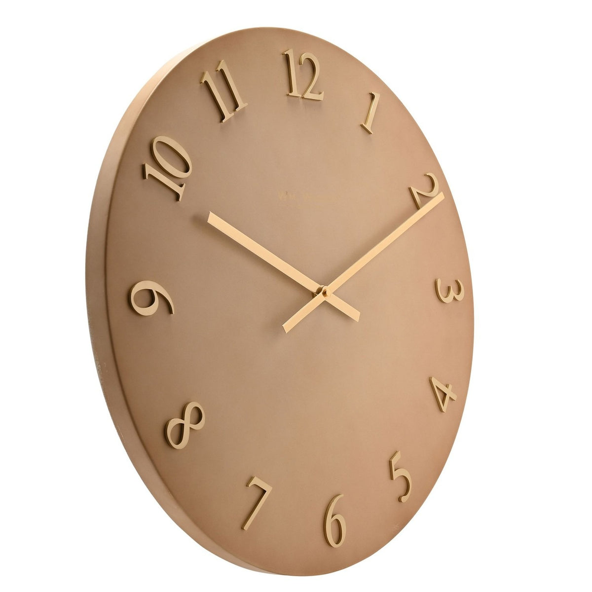 Round Wall Clock with Raised Gold Numerals 50cm - Beige