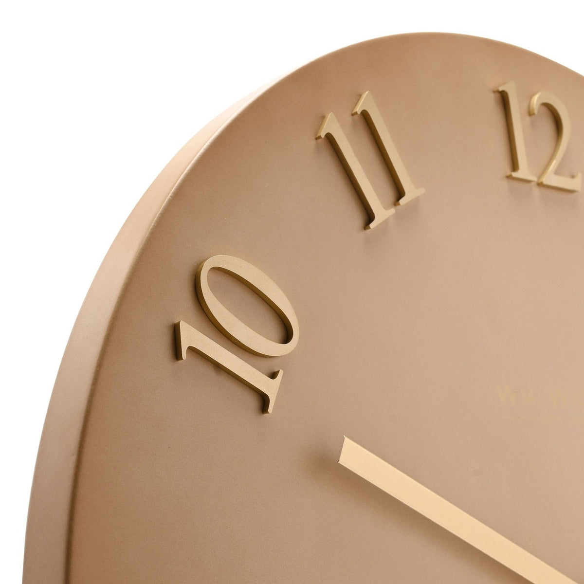 Round Wall Clock with Raised Gold Numerals 50cm - Beige