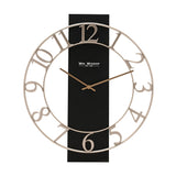 Skeleton Wall Clock with Gold Hands 50.8cm - Black & Silver