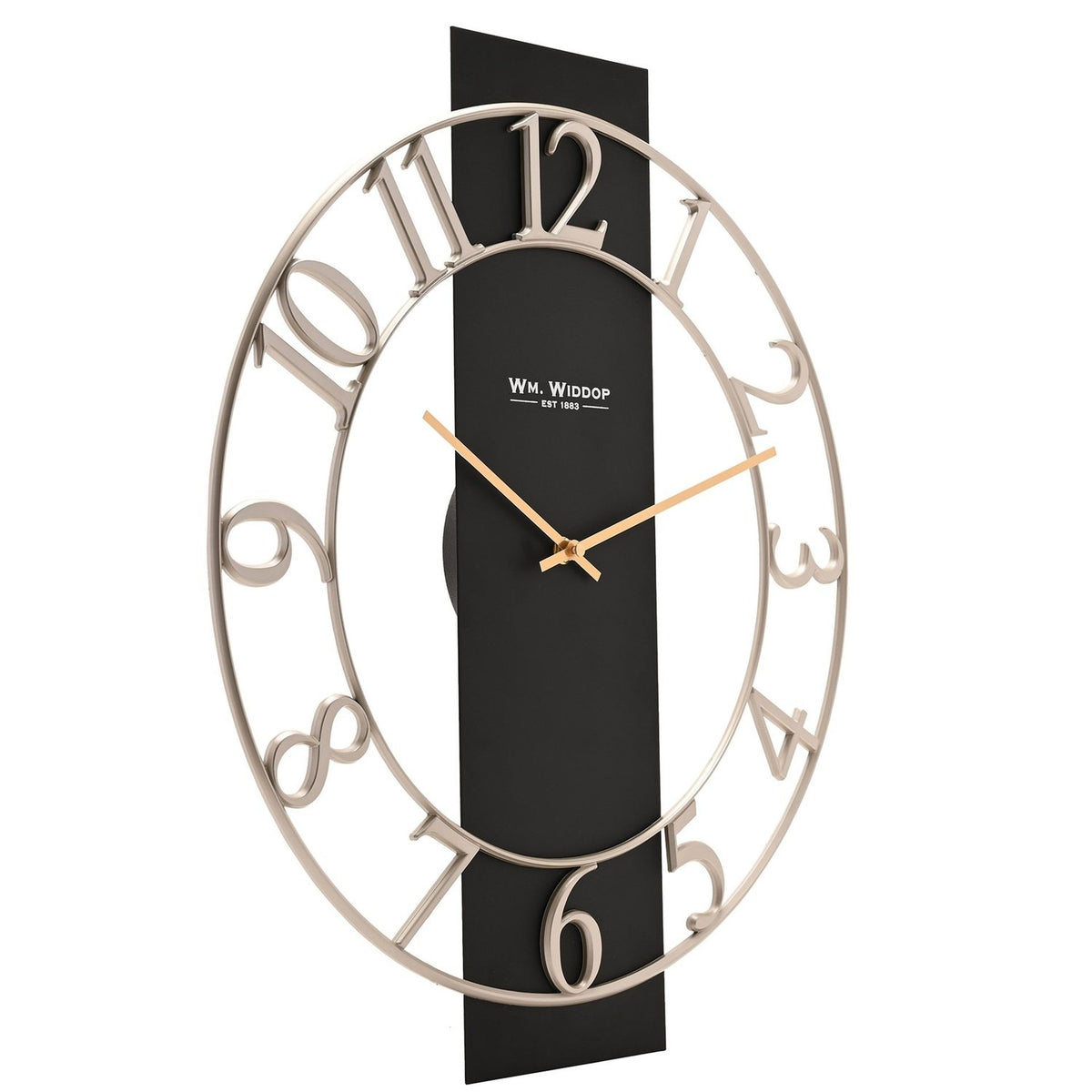 Skeleton Wall Clock with Gold Hands 50.8cm - Black & Silver
