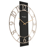 Skeleton Wall Clock with Gold Hands 50.8cm - Black & Silver