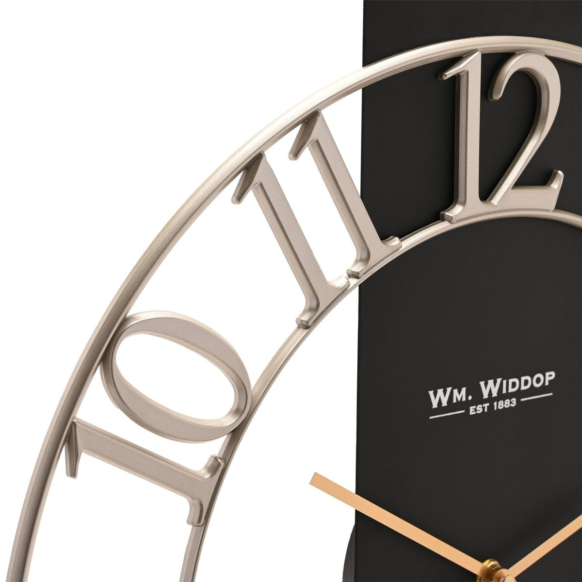 Skeleton Wall Clock with Gold Hands 50.8cm - Black & Silver