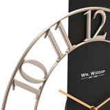 Skeleton Wall Clock with Gold Hands 50.8cm - Black & Silver