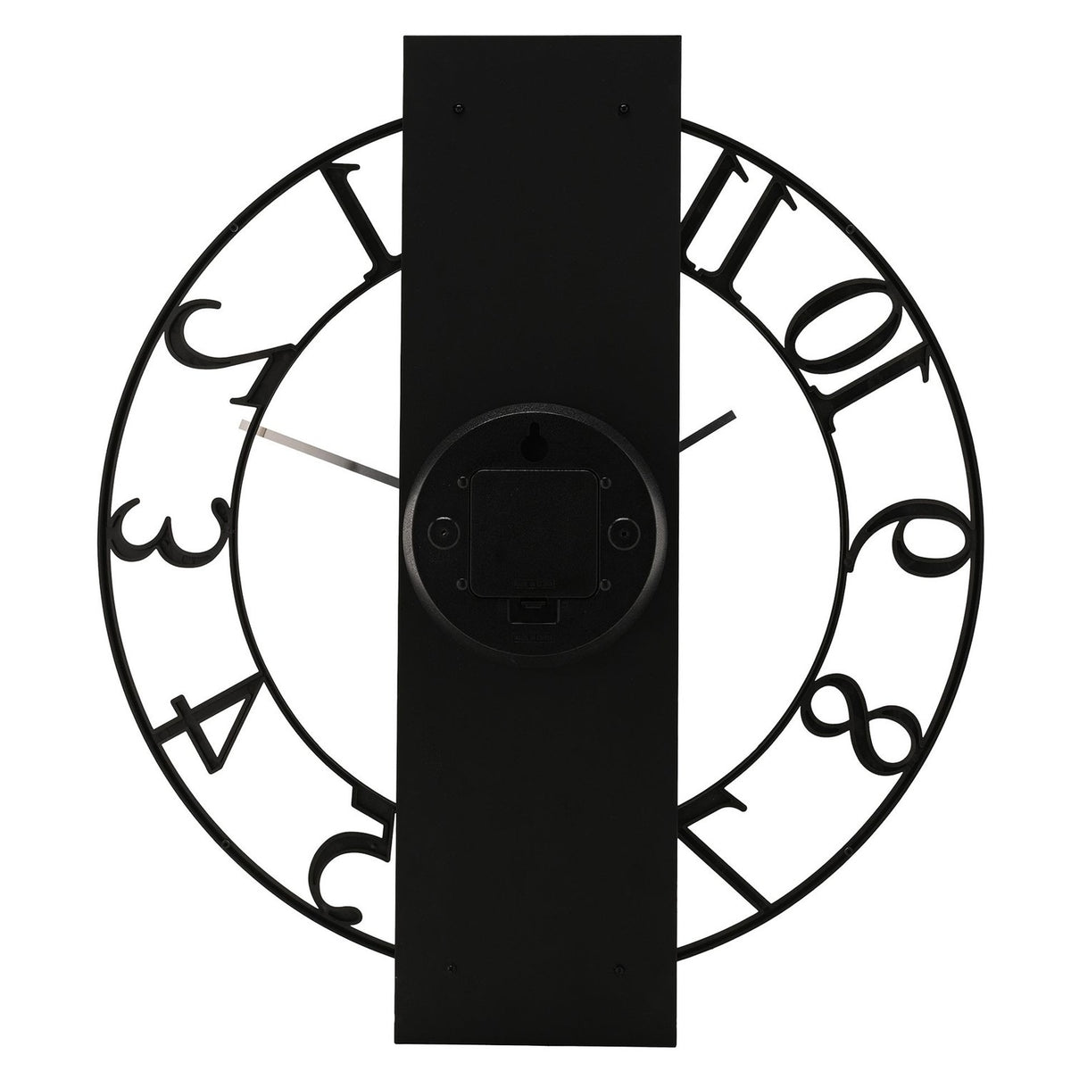 Skeleton Wall Clock with Gold Hands 50.8cm - Black & Silver