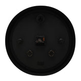Rear view of the 45cm round Temperature & Humidity Gauge Wall Clock showing the black casing, clock movement, hanging hook, and mounting points on a plain background.