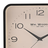 Square Analogue Metal Wall Clock 25.5cm - Black & White