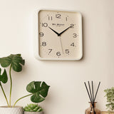 Square Analogue Metal Wall Clock 25.5cm - White & Black