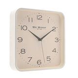 Square Analogue Metal Wall Clock 25.5cm - White & Black