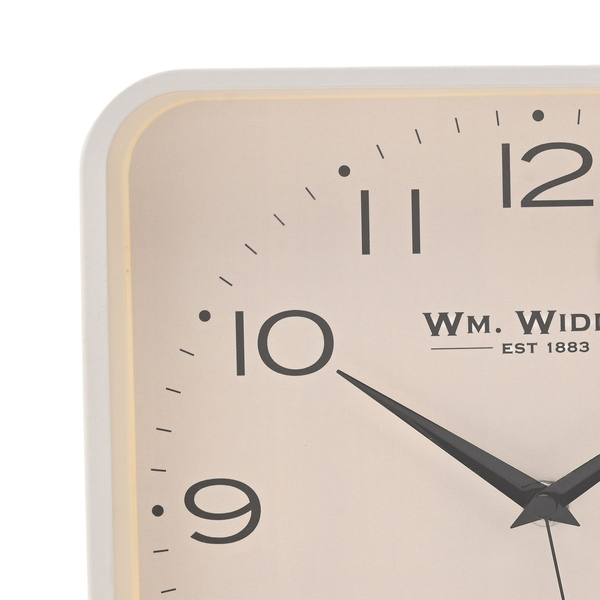 Square Analogue Metal Wall Clock 25.5cm - White & Black