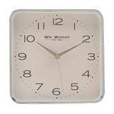 Square Analogue Metal Wall Clock 25.5cm - Silver & White