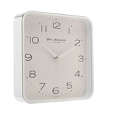 Square Analogue Metal Wall Clock 25.5cm - Silver & White