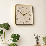 Rounded Square Metal Wall Clock with Numerals 25.5cm - Gold