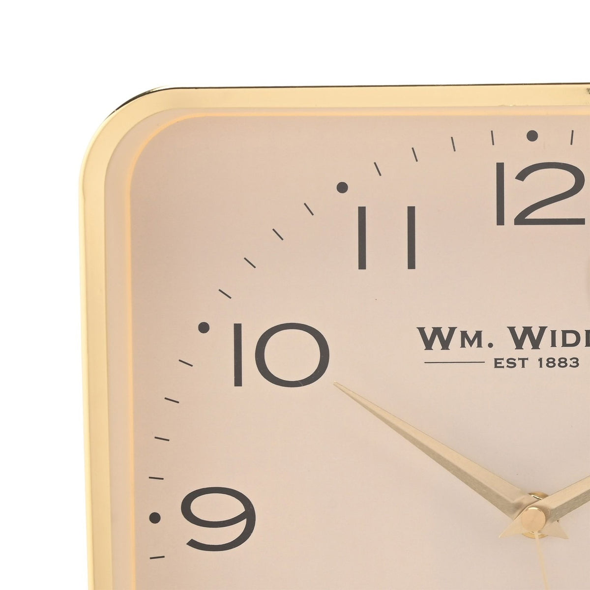 Rounded Square Metal Wall Clock with Numerals 25.5cm - Gold