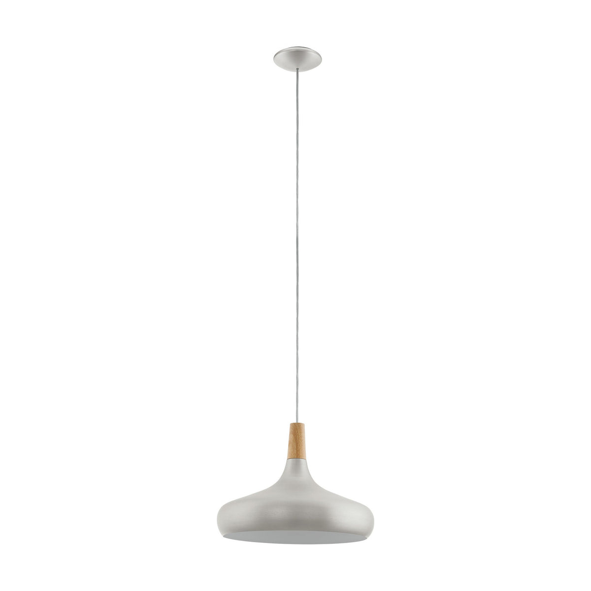 Walette Wooden Pendant Light - Brushed Silver