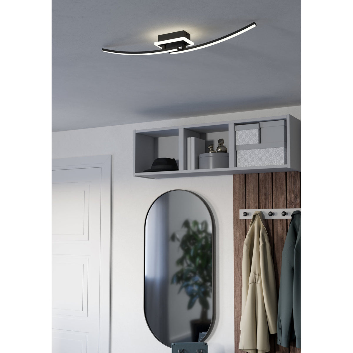 Warvanne LED Flush Ceiling Light 901217 - Black