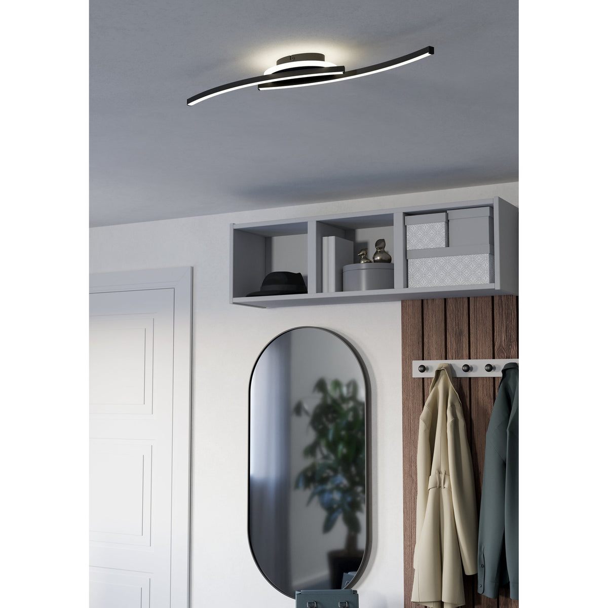 Warvanne LED Flush Ceiling Light 901218 - Black