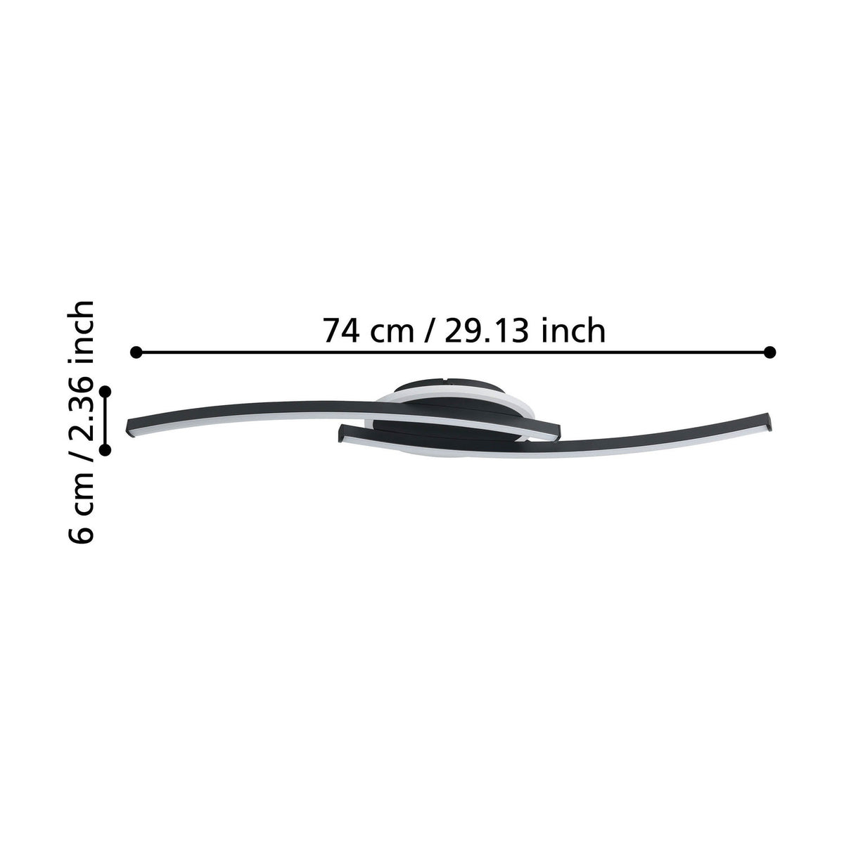 Warvanne LED Flush Ceiling Light 901218 - Black