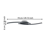 Warvanne LED Flush Ceiling Light 901218 - Black