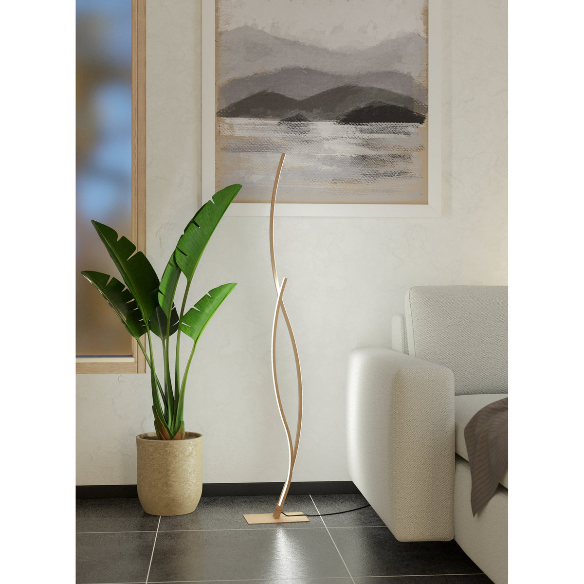 Wasmane LED Floor Lamp - Brown