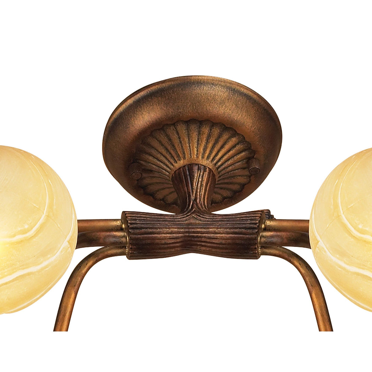 Wave 10 Light Semi-Flush Ceiling Light - Rustic Gold