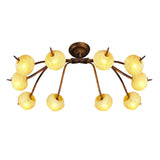 Wave 10 Light Semi-Flush Ceiling Light - Rustic Gold