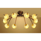 Wave 10 Light Semi-Flush Ceiling Light - Rustic Gold