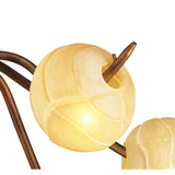 Wave 6 Light Semi-Flush Ceiling Light - Rustic Gold